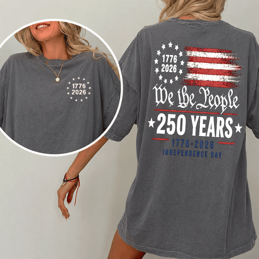 Comfort Colors USA Independence Day Shirt – 250 Years Freedom 1776-2026 for Dad Grandpa Style - detail view